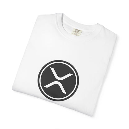 XRP Unisex Garment-Dyed T-Shirt with Minimalist Logo, Stylish Casual Wear, Perfect for Gifts, Everyday Comfort, Cool Streetwear