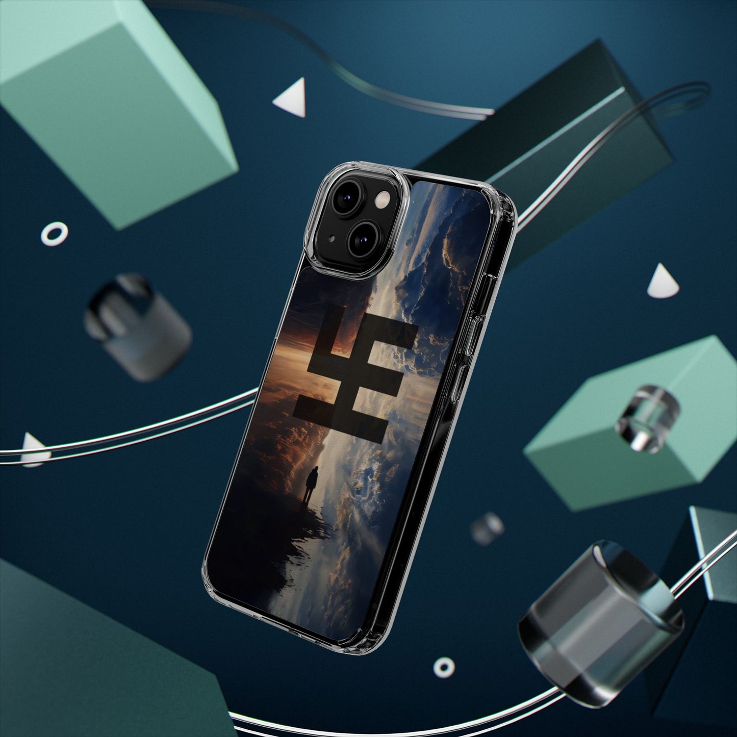 Swasticoin Nature-Themed Clear Phone Case, Unique Phone Cover with Scenic Design, Eco-Friendly Protection, Gift for Travelers, Custom Phone Accessory