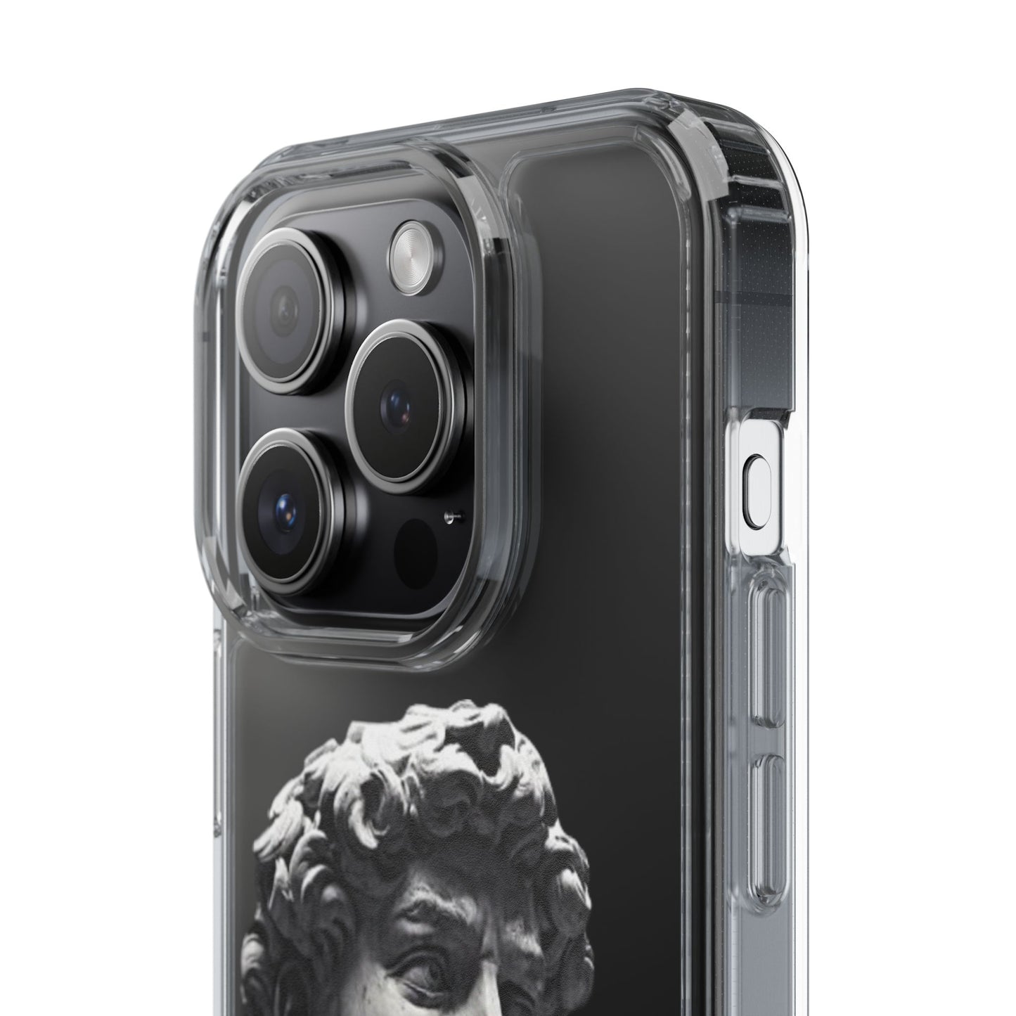 @ye Clear Phone Case with David Statue Design, Modern Phone Accessory for Art Lovers, Unique Gift, Customizable Compatible Soft Case
