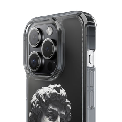 @ye Clear Phone Case with David Statue Design, Modern Phone Accessory for Art Lovers, Unique Gift, Customizable Compatible Soft Case