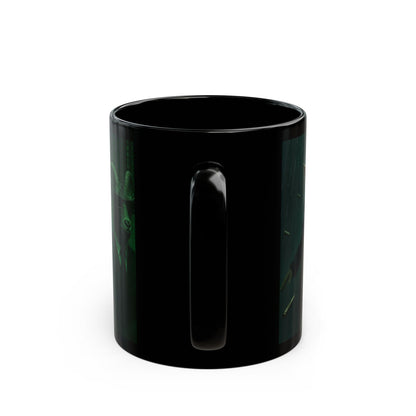 Matrix Goat Themed Black Mug, Unique Gift for Creatives, Coffee Lover's Necessity, Perfect for Halloween, Occasional Décor