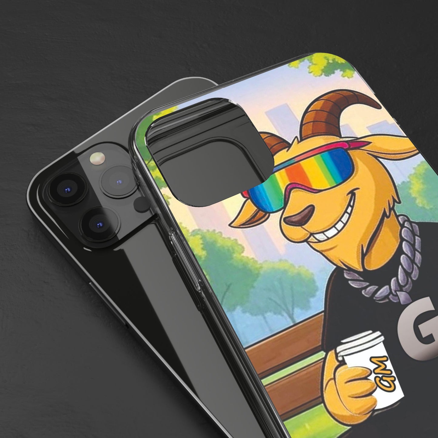 Vibrant Goat Clear Phone Case, Fun Smartphone Cover, Animal Lover Gift, Stylish Tech Accessory, Unique Phone Protection