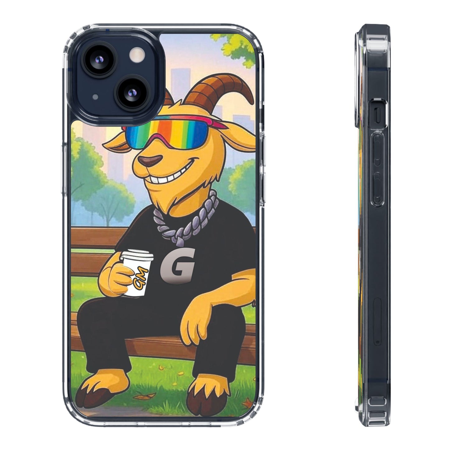 Vibrant Goat Clear Phone Case, Fun Smartphone Cover, Animal Lover Gift, Stylish Tech Accessory, Unique Phone Protection