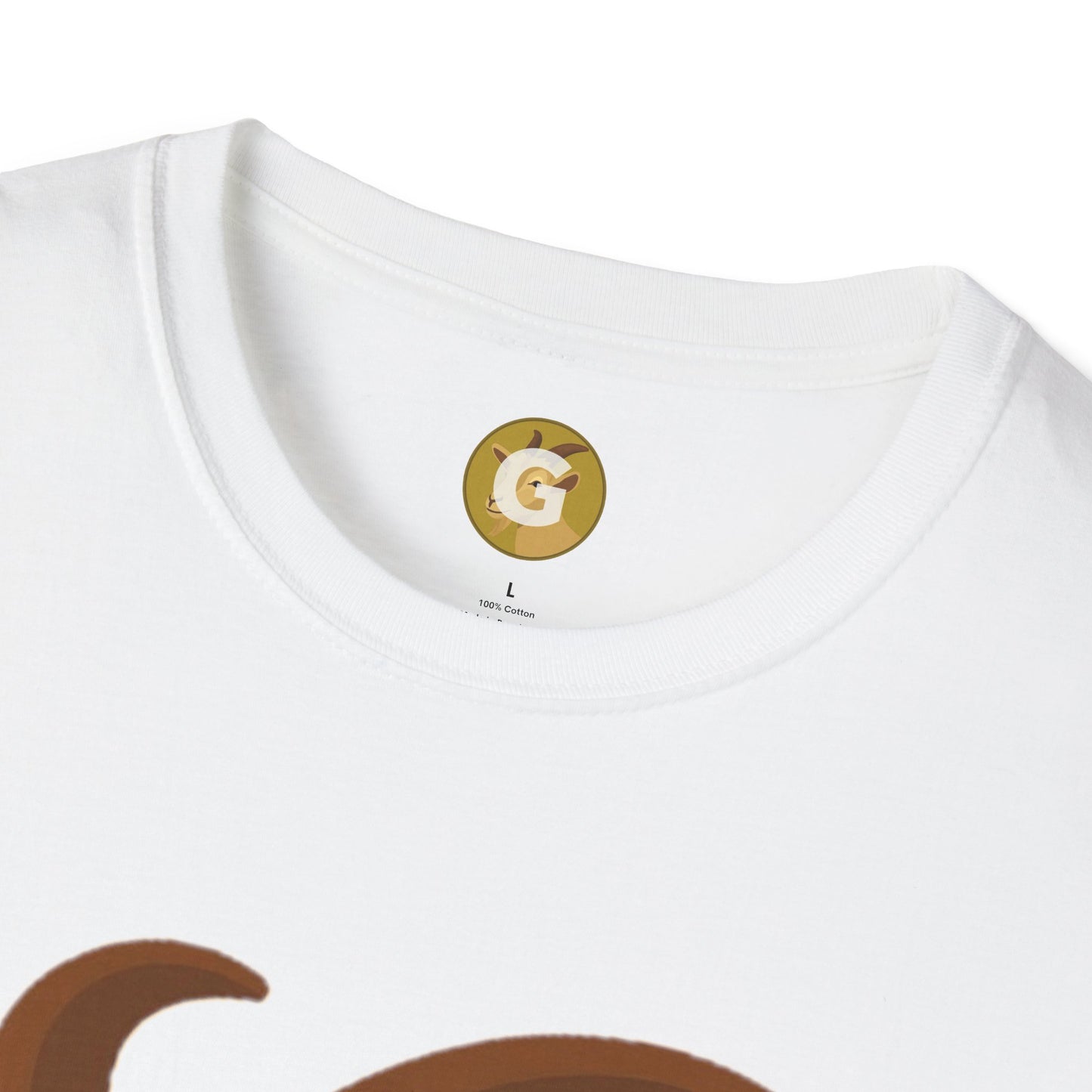 Golden Goat Unisex Softstyle T-Shirt | Cute Goat Tee for Animal Lovers, Birthday Gift, Casual Wear, Farmhouse Decor, Nature Fans