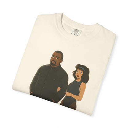 Ye & Bianca Graphic Tee, Trendy Unisex T-shirt, Cartoon Style, Streetwear, Gift for Music Lovers, Casual Fashion