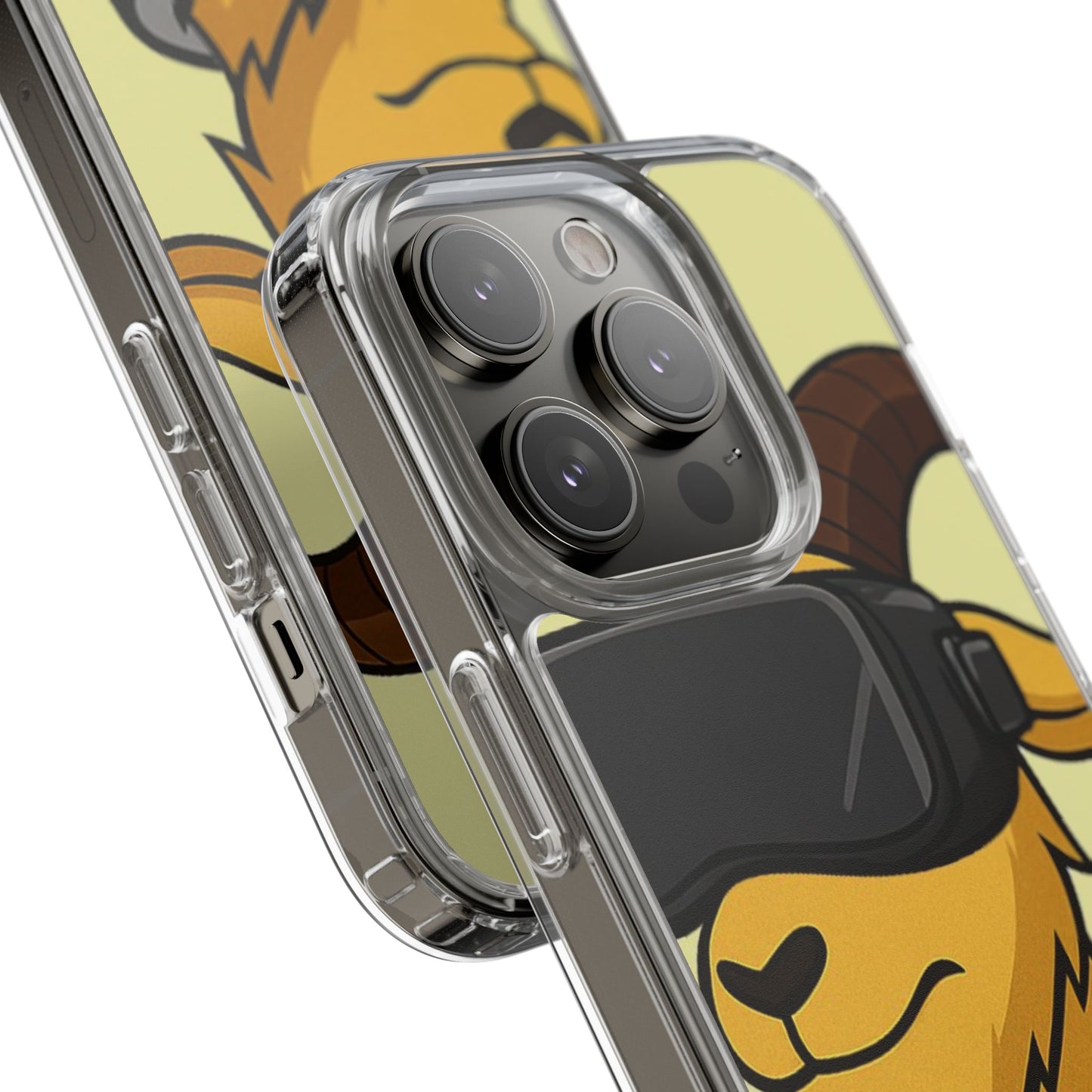 VR Goat Clear Case, Fun Phone Cover, Geeky Accessories, Gift for Gamers, Cute Animal Design, Customizable Phone Cases