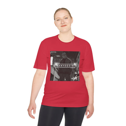 KANYECOIN Unisex Moisture Wicking Tee, Cool Graphic Tee, Music Lover Gift, Urban Style Shirt, Sportswear, Trendy Tee for Fans