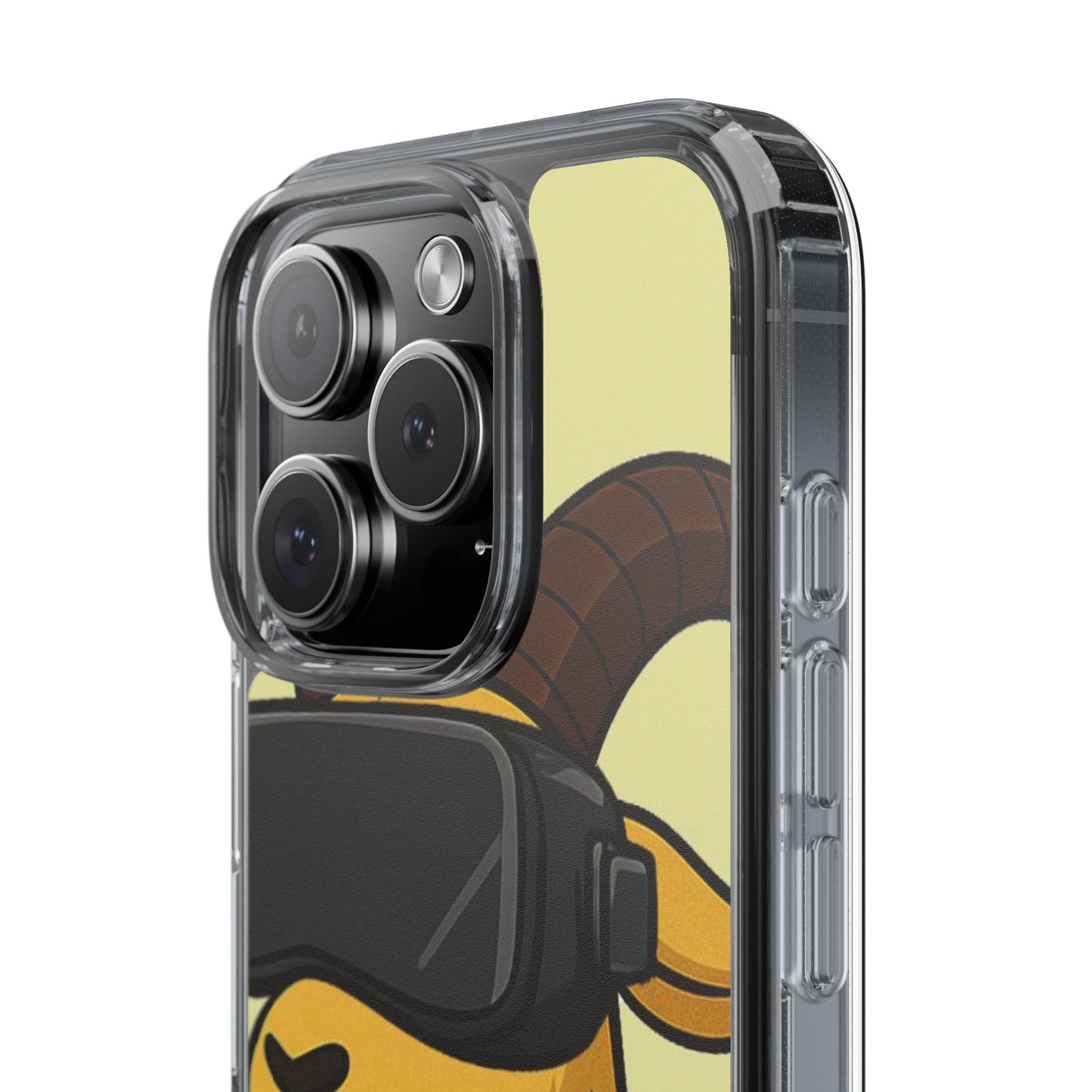 VR Goat Clear Case, Fun Phone Cover, Geeky Accessories, Gift for Gamers, Cute Animal Design, Customizable Phone Cases