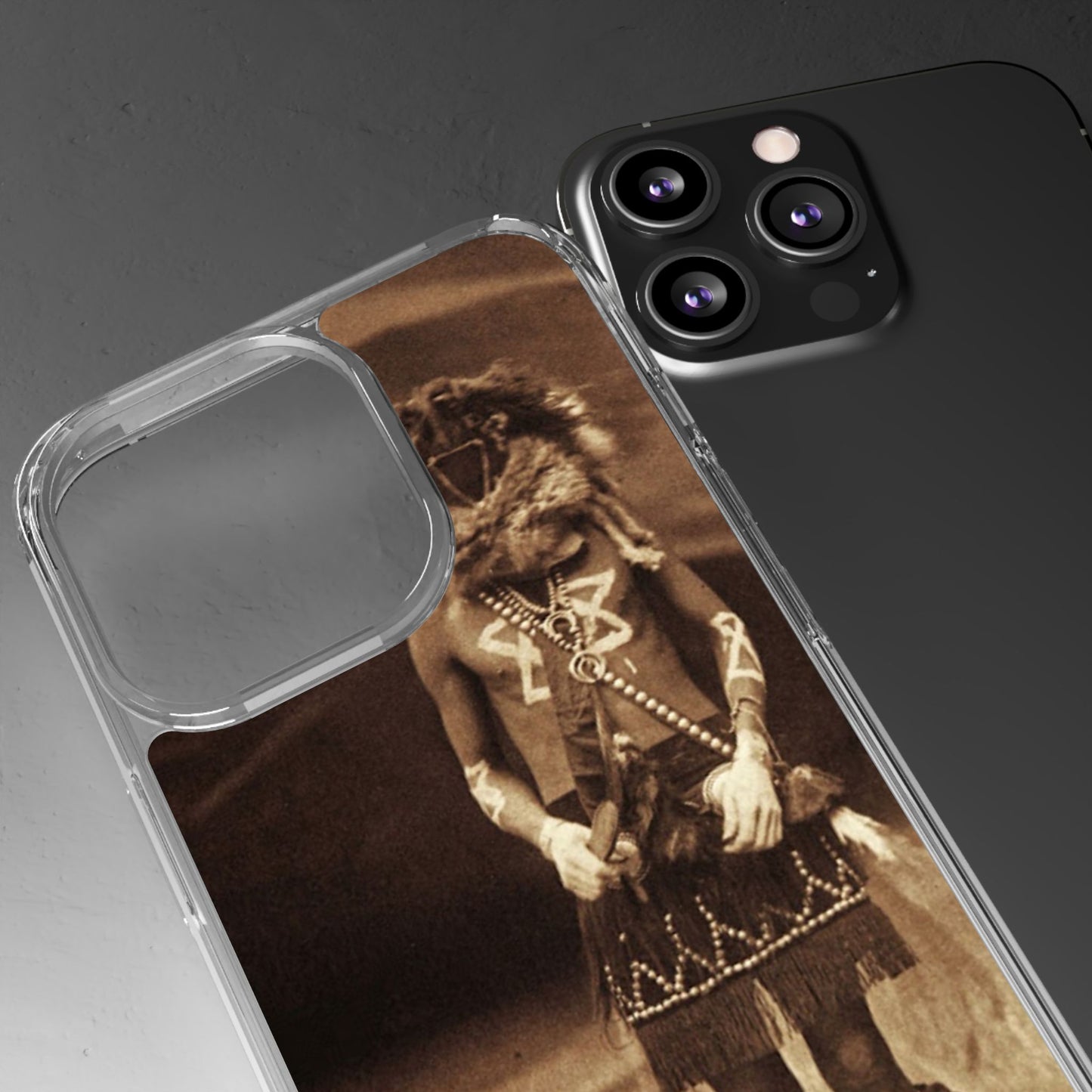 Vintage Spirit Animal Clear Phone Case, Eco-Friendly Cell Phone Cover, Unique Gift for Nature Lovers, Boho Style Mobile Accessory, [...]
