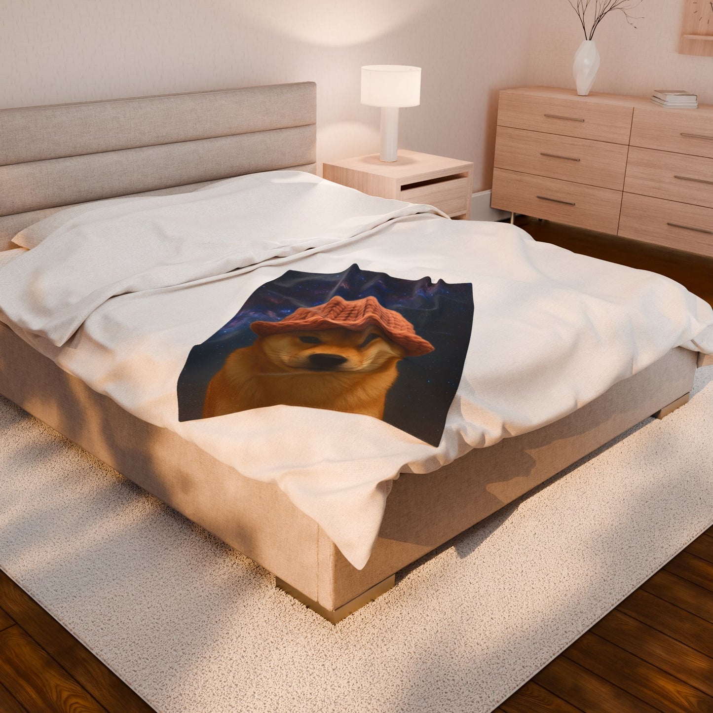 WIF Cozy Velveteen Plush Blanket with Fun Dog Design, Pet Lovers Gift, Home Decor, Unique Throw Blanket for All Occasions, Warm Throw