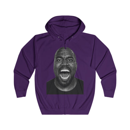 Ye Unisex Full Zip Hoodie with Bold Expression, Stylish Casual Wear, Fun Gift for Friends, Perfect for Cozy Nights, Unique Streetwear
