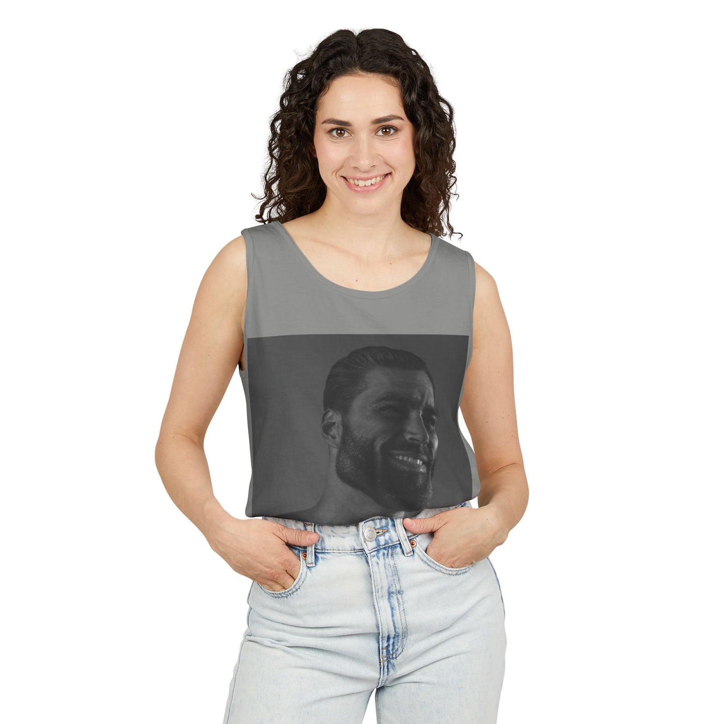 GIGA Unisex Garment-Dyed Tank Top, Summer Apparel, Funny Graphic Tee, Workout Wear, Unique Gift Idea, Casual Outfit