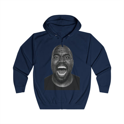 Ye Unisex Full Zip Hoodie with Bold Expression, Stylish Casual Wear, Fun Gift for Friends, Perfect for Cozy Nights, Unique Streetwear
