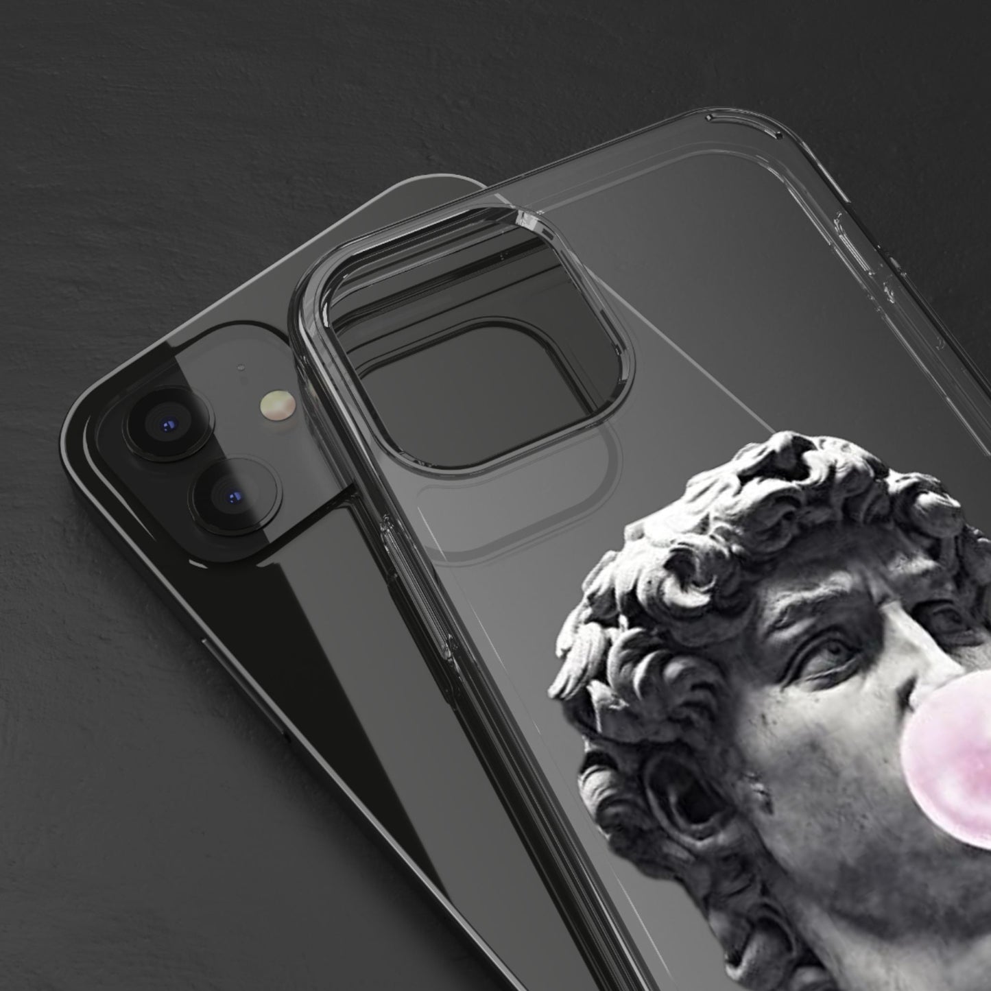 @ye Clear Phone Case with David Statue Design, Modern Phone Accessory for Art Lovers, Unique Gift, Customizable Compatible Soft Case