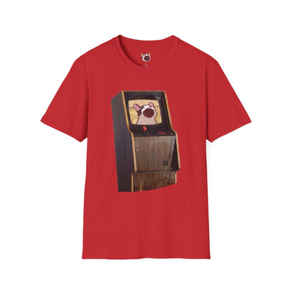 POPCAT Retro Arcade Unisex T-Shirt, Gamer Tee, Vintage Gaming Shirt, Gift for Gamers, Casual Wear