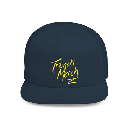 Trench Merch Trendy Flat Bill Snapback Hat, Cool Streetwear Cap for Casual Outings, Outdoor Events, Festivals, Unique Gift for Hip-Hop Fans