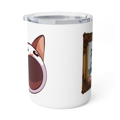 POPCAT Insulated Coffee Mug, Funny Coffee Cup, Animal Lover Gift, Cat Lover Mug, Personalized Coffee Tumbler