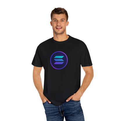 Solana Stylish Garment-Dyed T-Shirt with Colorful Logo, Trendy Graphic Tee, Casual Wear, Everyday Comfort, Perfect Gift Idea