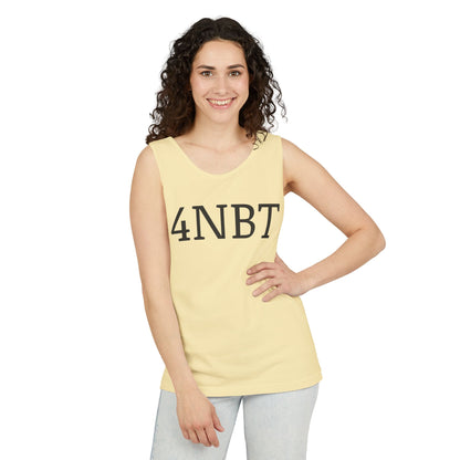 Unisex Garment-Dyed Tank Top with 4NBT Design, Summer Apparel, Casual Wear, Gift for Friends, Individual Expression Top