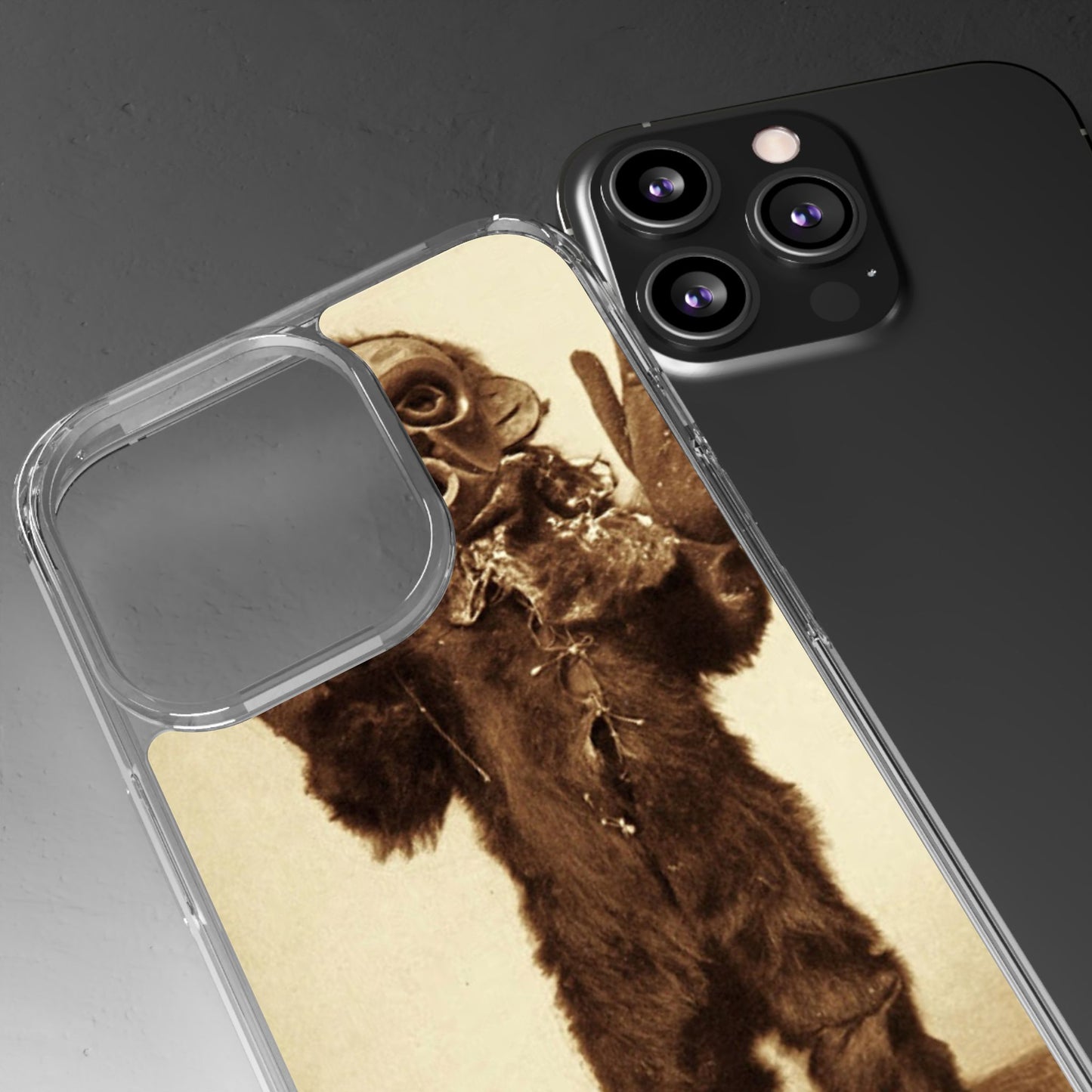 Yei Vintage Monster Clear Phone Case, Unique Phone Cover, Halloween Gift, Retro Style Case, Fun Accessories