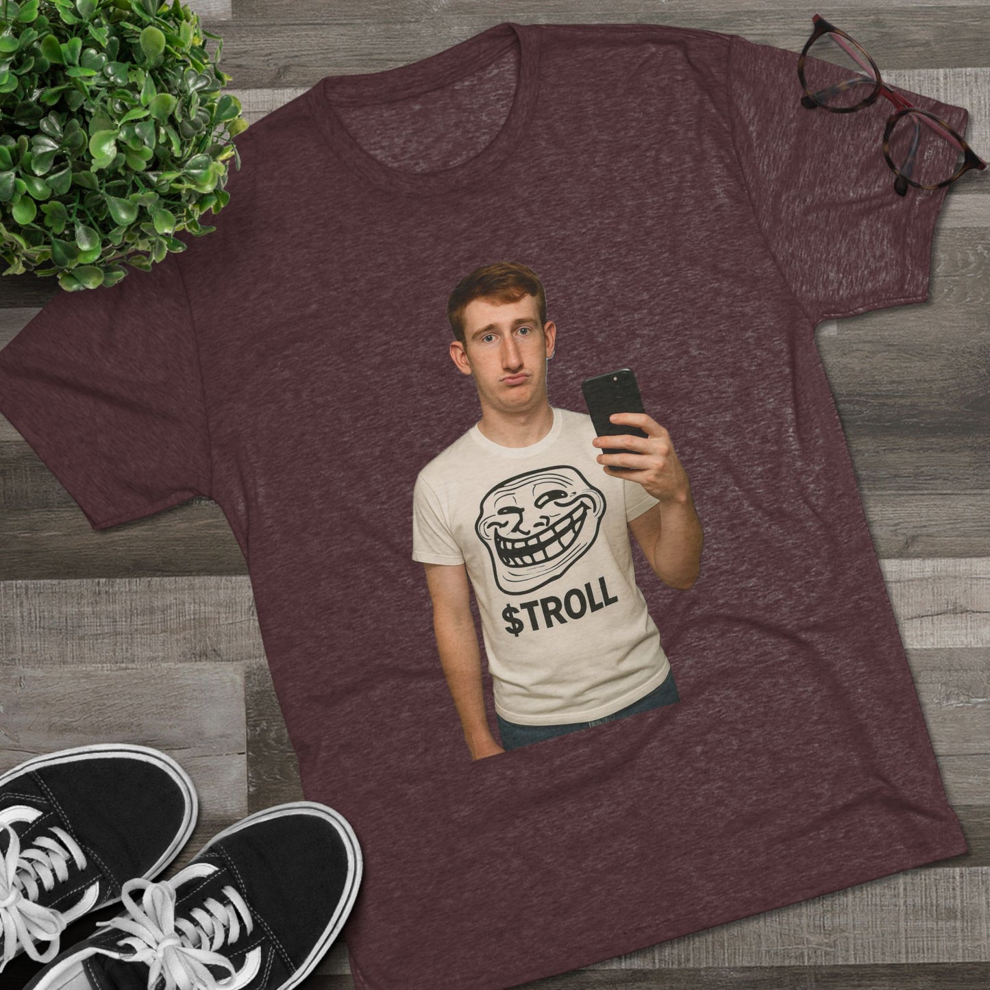 TROLL Unisex Tri-Blend Crew Tee | Funny Tee | Casual Wear | Gift for Friends | Trendy Shirt | Meme Apparel