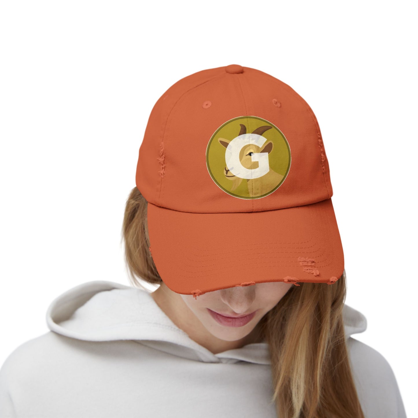 Goat Unisex Distressed Cap with G Logo, Casual Hat, Trendy Apparel, Gift for Him/Her, Summer Accessory, Sportswear