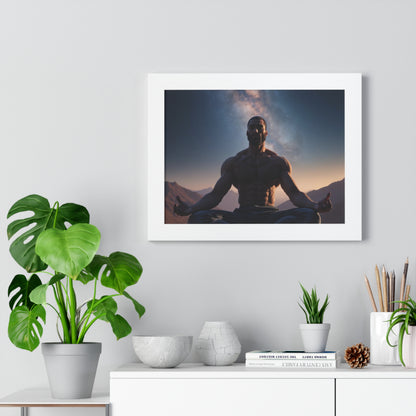 GIGA Meditation Framed Poster, Calm Art, Spiritual Wall Decor, Zen Home Decor, Fitness Motivation, Mindfulness Gift, Inspirational Art