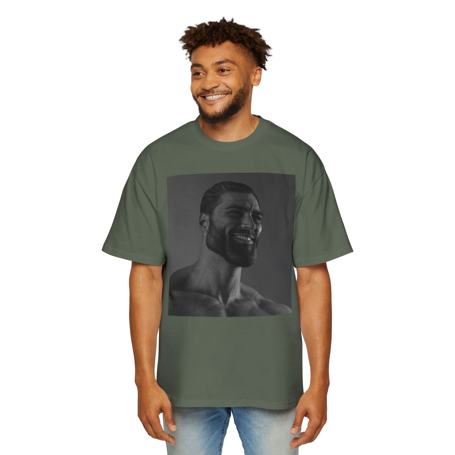 GIGA Men's Heavy Oversized Tee | Casual Streetwear Shirt, Graphic Tee, Gift for Him, Unisex Style, Trendy Apparel