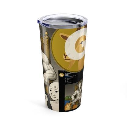 Funny Meme Tumbler 20oz, Goat, Dog, Penguin and Pepe Designs, Perfect for Gifts, Humor Lovers, Daily Use, Collectibles