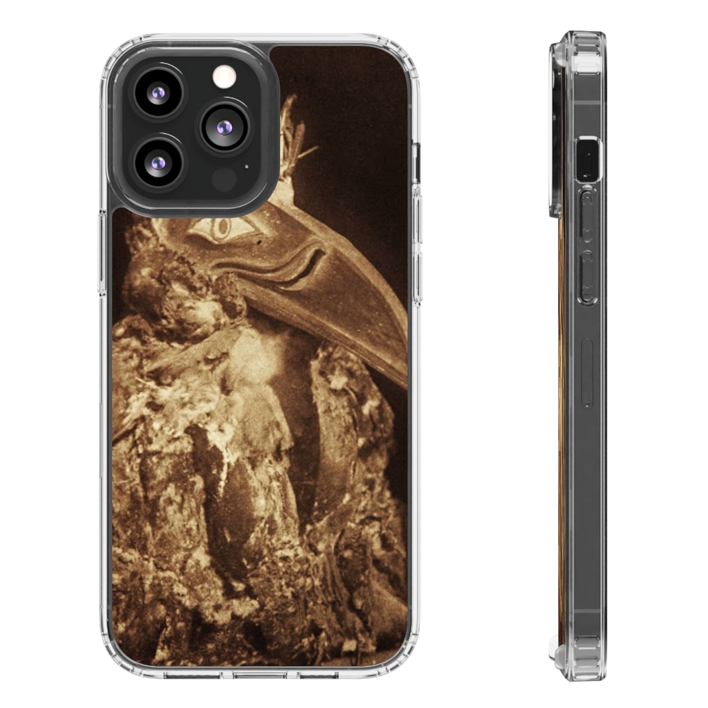 Yei Vintage Bird Design Clear Phone Case, Artistic Phone Accessories, Unique Gift for Nature Lovers, Eco-Friendly Tech Case, Stylish Protection