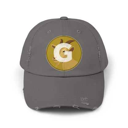 Goat Unisex Distressed Cap with G Logo, Casual Hat, Trendy Apparel, Gift for Him/Her, Summer Accessory, Sportswear