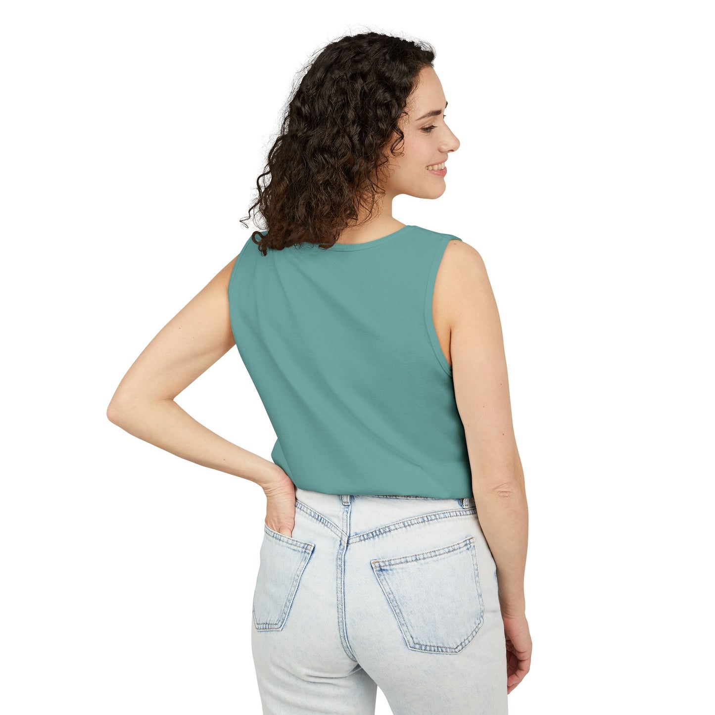 Unisex Garment-Dyed Tank Top with 4NBT Design, Summer Apparel, Casual Wear, Gift for Friends, Individual Expression Top