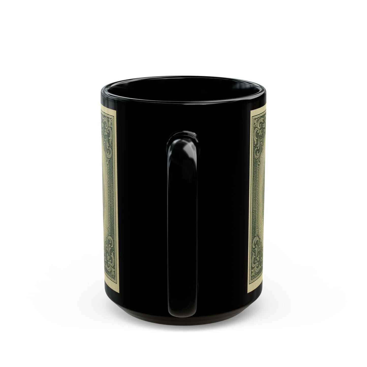 Swasticoin Unique Black Money Design Mug for Coffee Lovers, Funny Gift for Birthdays, Office Decor, Unique Collectible