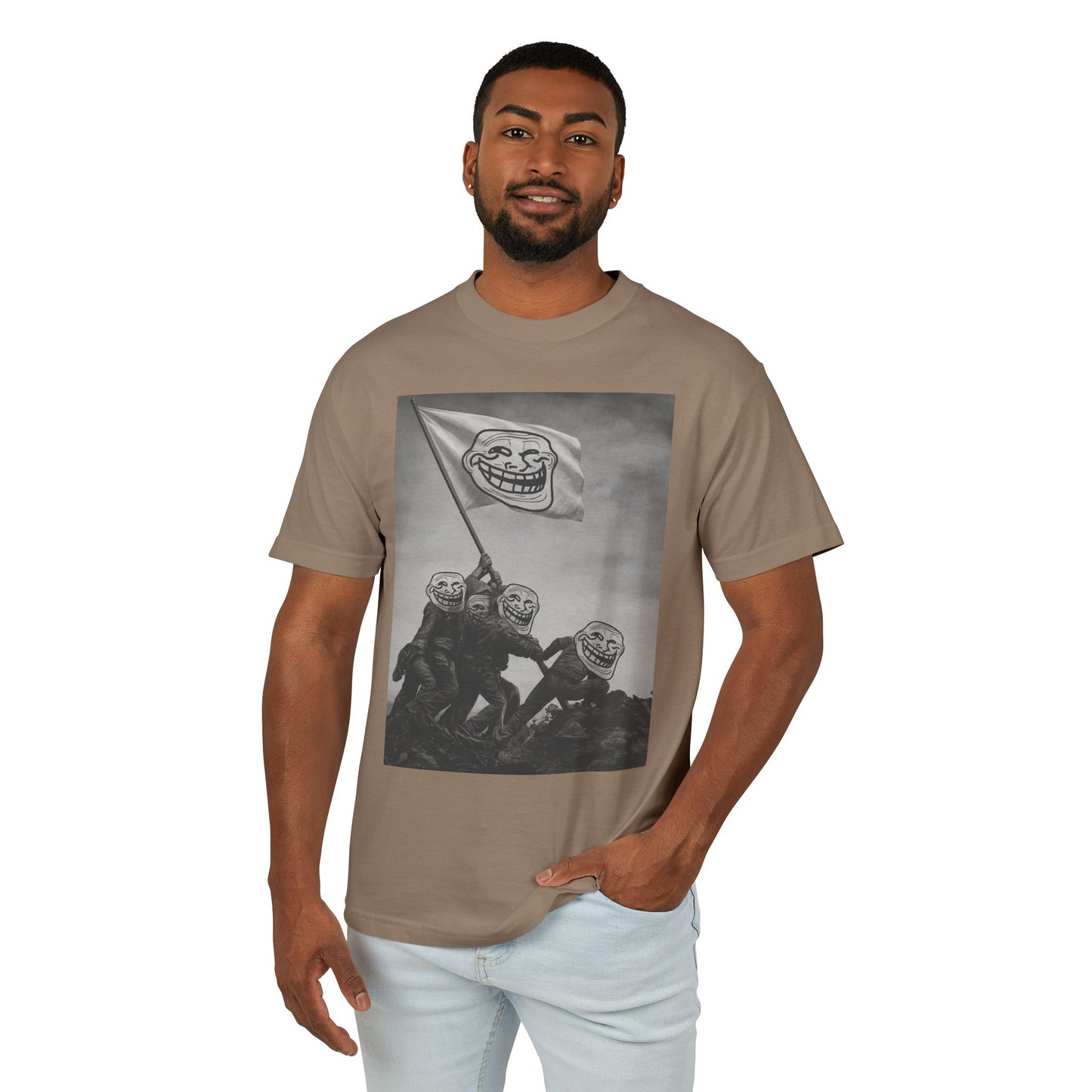TROLL Funny Meme Heavyweight Tee, Casual Graphic T-Shirt, Unisex Humor Apparel, Perfect Gift for Friends, Streetwear Fashion