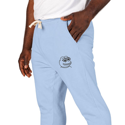 Pepe Cozy Garment-Dyed Fleece Sweatpants for Ultimate Relaxation, Lounge Pants, Relaxed Fit Joggers, Birthday Gift, Comfortable Homewear