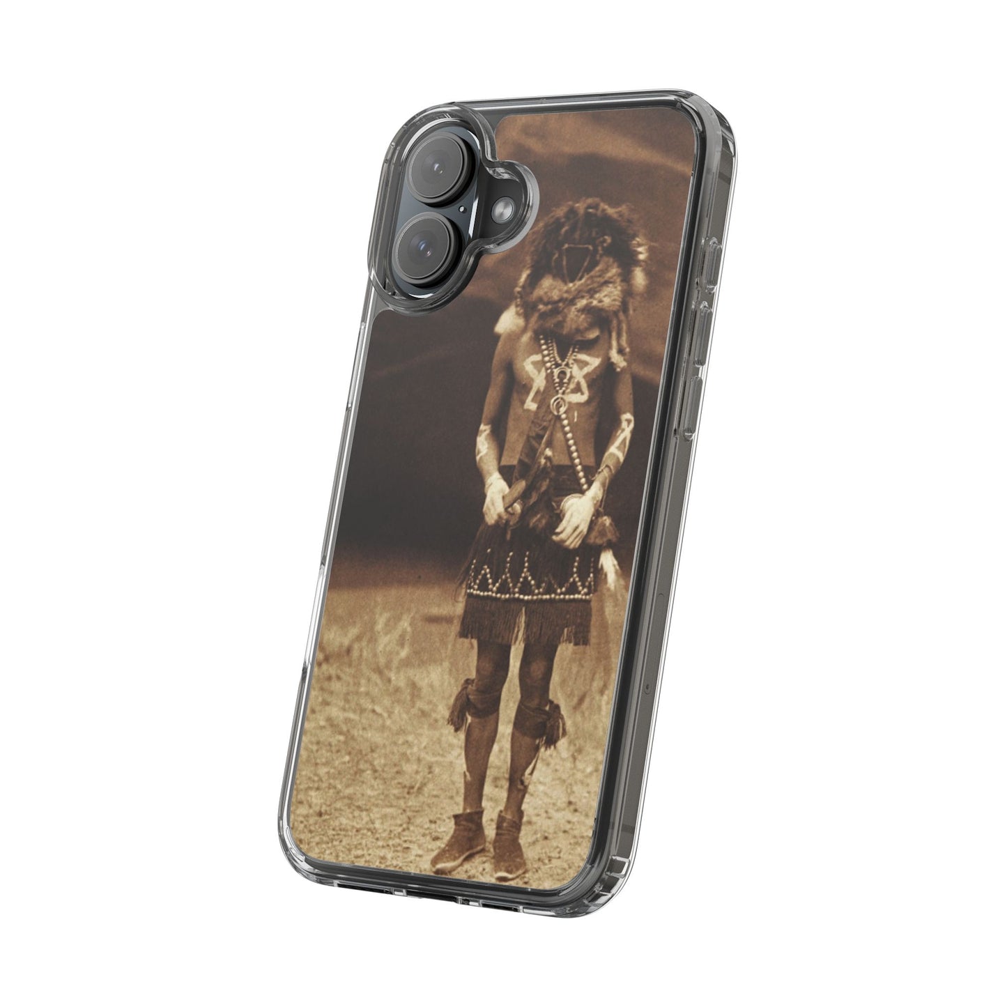 Vintage Spirit Animal Clear Phone Case, Eco-Friendly Cell Phone Cover, Unique Gift for Nature Lovers, Boho Style Mobile Accessory, [...]