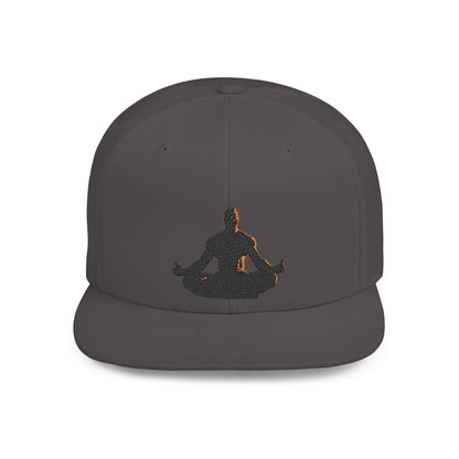 GIGA Zen Meditation Flat Bill Snapback Hat, Mindfulness Cap, Yoga Headwear, Gift for Him/Her, Casual Everyday Wear, Stylish Accessory