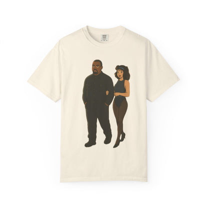 Ye & Bianca Graphic Tee, Trendy Unisex T-shirt, Cartoon Style, Streetwear, Gift for Music Lovers, Casual Fashion