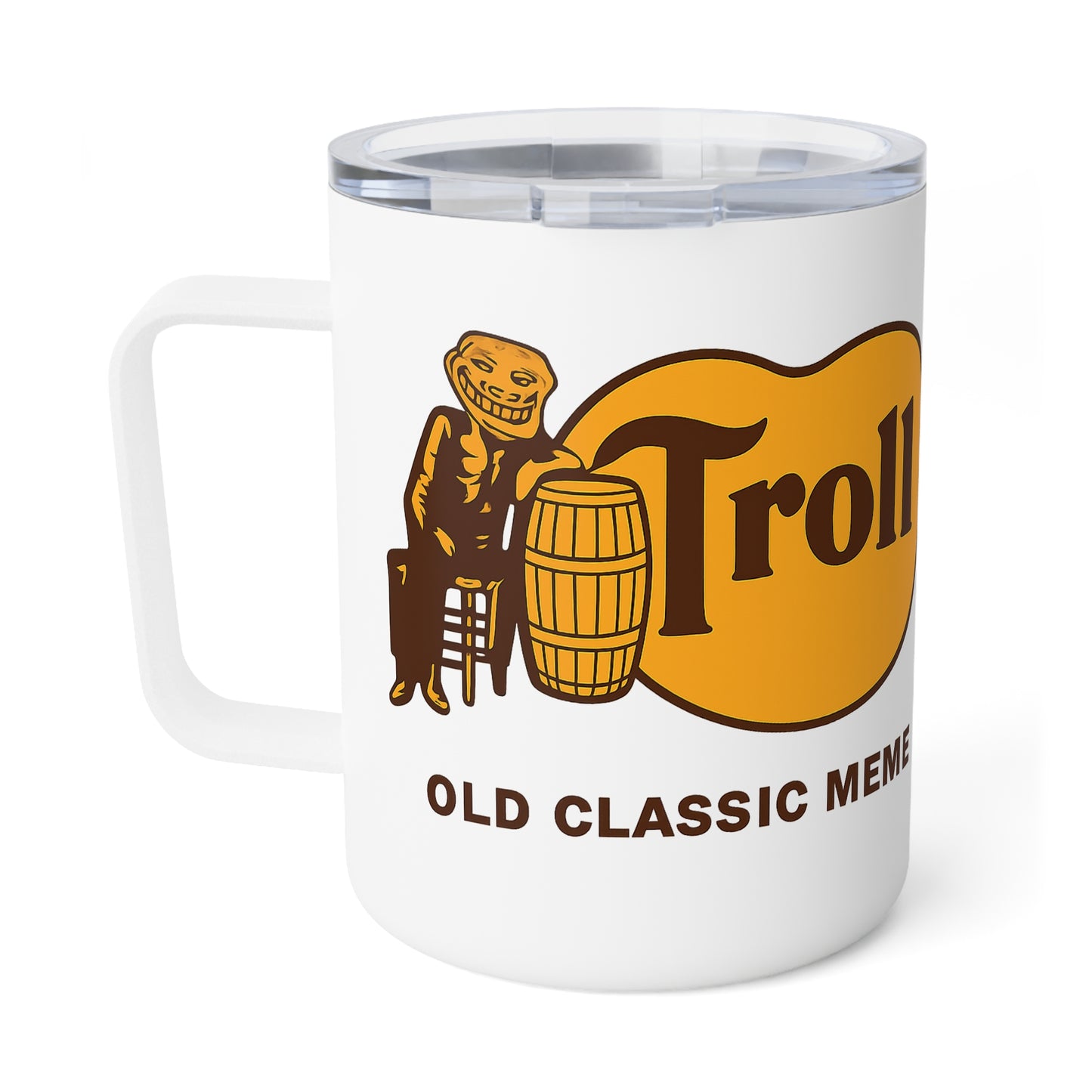 TROLL Meme Insulated Coffee Mug - 10oz, Funny Gift, Meme Lovers, Coffee Enthusiasts, Humor Mug, Vintage Style