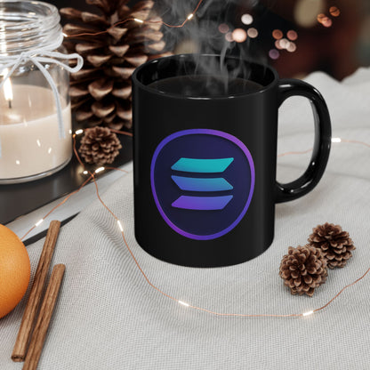 Stylish Solana Black Mug with Gradient Design - Perfect Gift for Coffee Lovers, Home Decor, Office Mug, Collectible, Holiday Gift