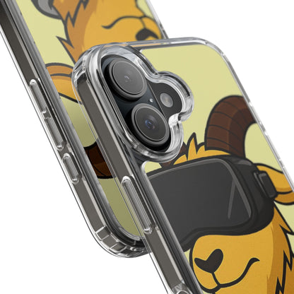 VR Goat Clear Case, Fun Phone Cover, Geeky Accessories, Gift for Gamers, Cute Animal Design, Customizable Phone Cases