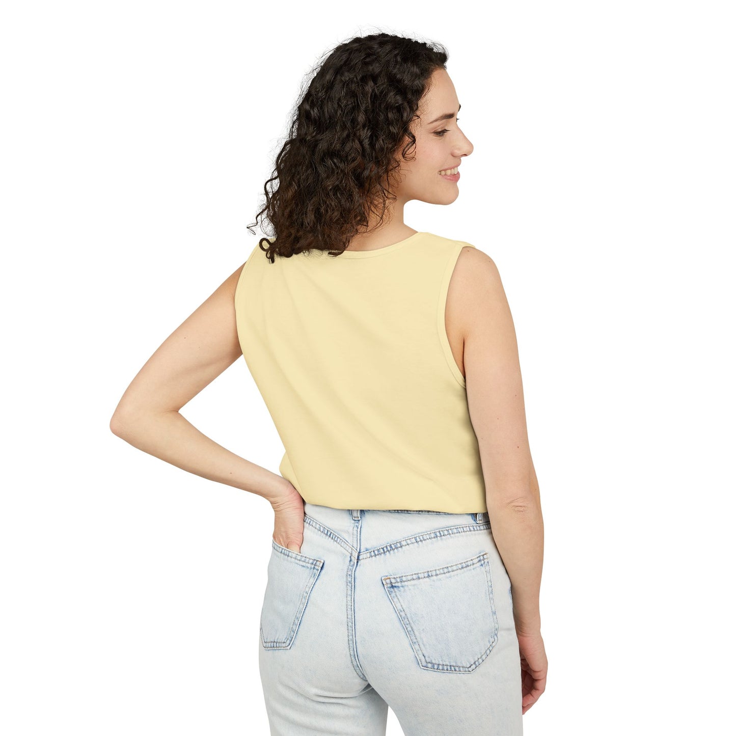Unisex Garment-Dyed Tank Top with 4NBT Design, Summer Apparel, Casual Wear, Gift for Friends, Individual Expression Top