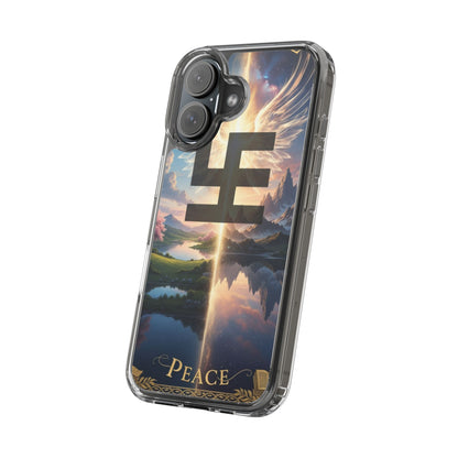 Swasticoin Peaceful Clear Phone Cases, Phone Accessories, Minimalist Design, Nature Lover Gifts, Transparent Phone Cover, Unique Art Case