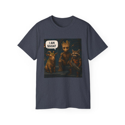 Goat Graphic Tee for Fans of Humor, Perfect Gift for Birthdays, Casual Wear, Geeky Apparel, I AM GOAT Theme