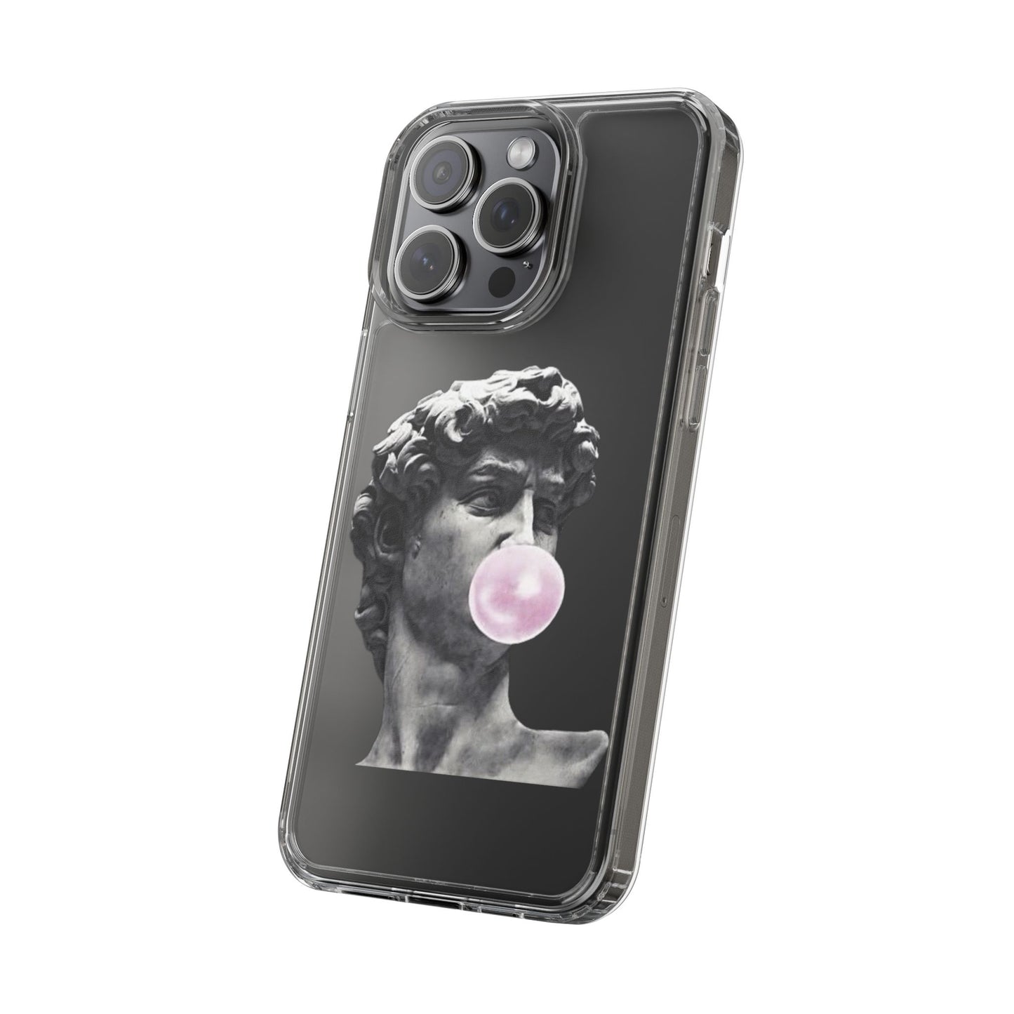 @ye Clear Phone Case with David Statue Design, Modern Phone Accessory for Art Lovers, Unique Gift, Customizable Compatible Soft Case