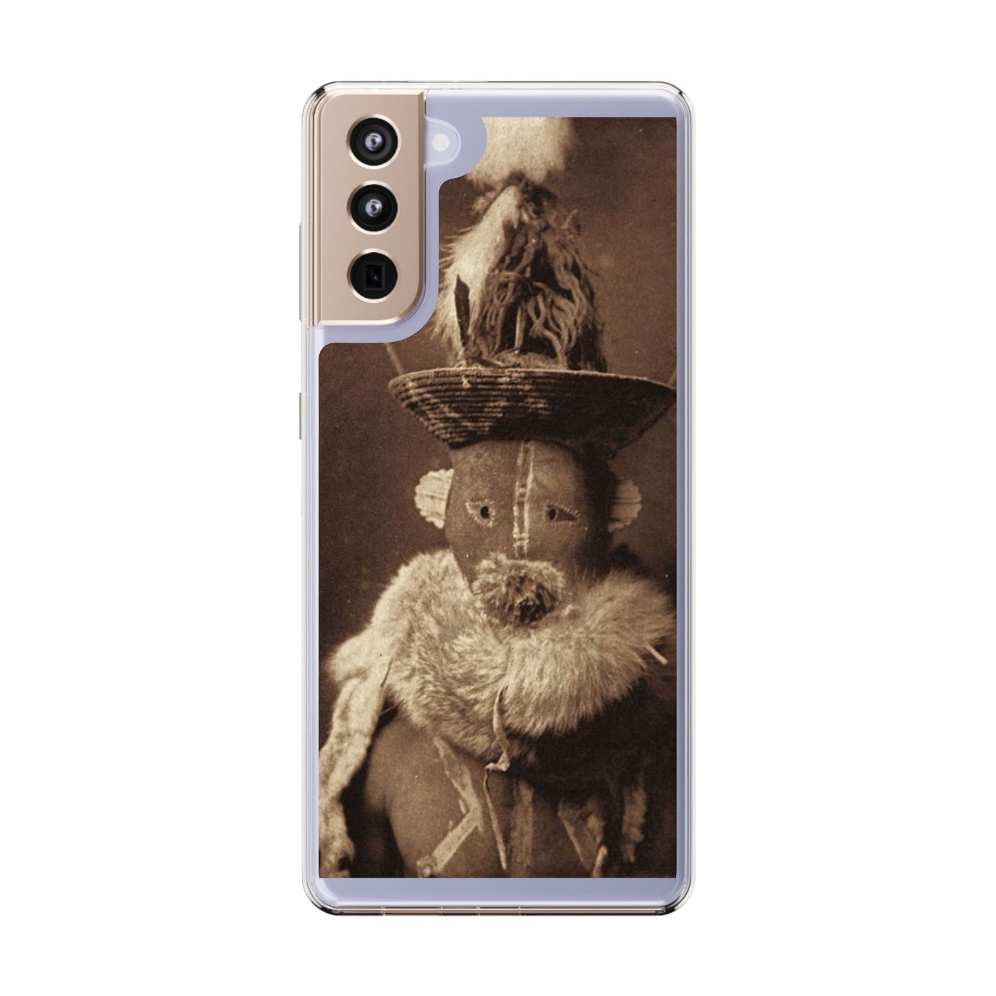 Yei Vintage Ethnic Clear Phone Case, Unique Phone Protector, Bohemian iPhone Case, Artistic Clear Cover, Cultural Phone Accessory