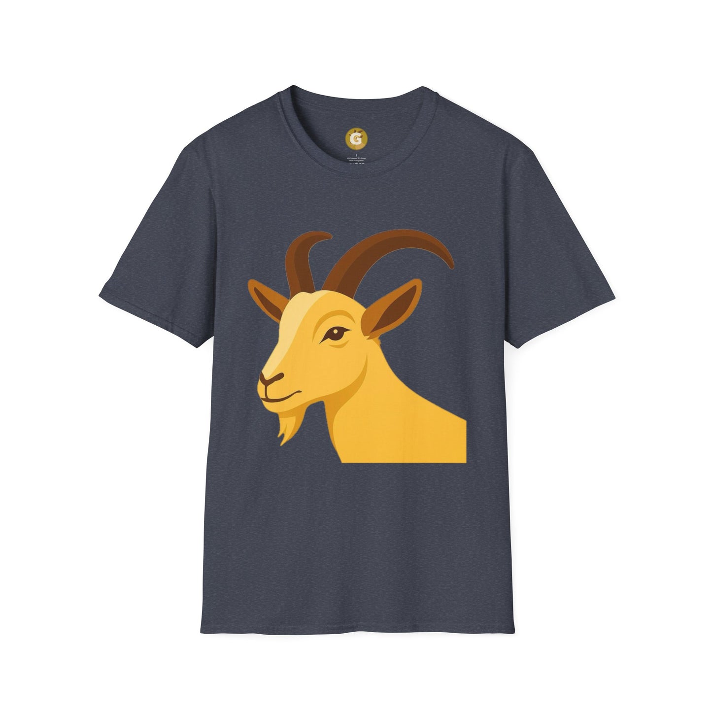 Golden Goat Unisex Softstyle T-Shirt | Cute Goat Tee for Animal Lovers, Birthday Gift, Casual Wear, Farmhouse Decor, Nature Fans