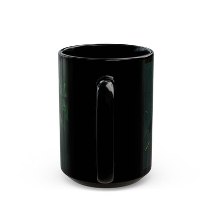 Matrix Goat Themed Black Mug, Unique Gift for Creatives, Coffee Lover's Necessity, Perfect for Halloween, Occasional Décor
