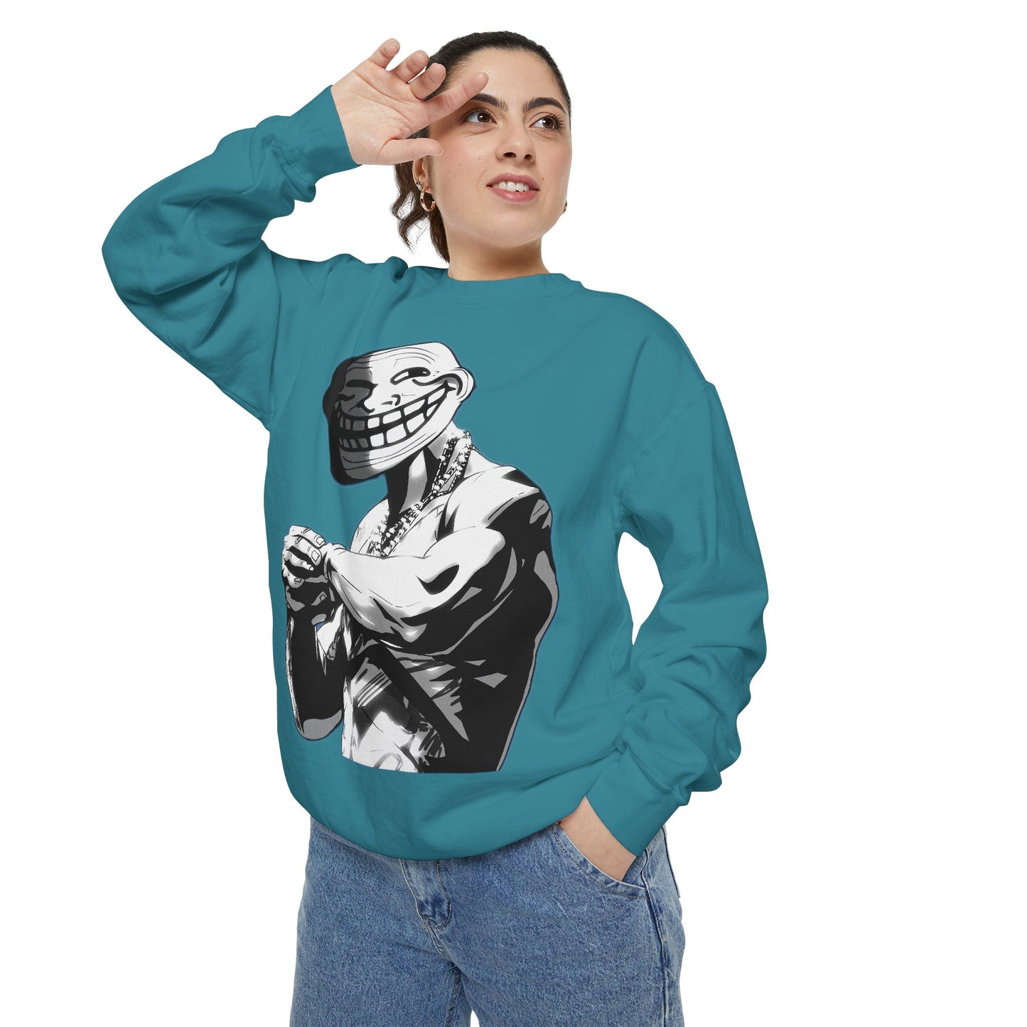 TROLL Stylish Unisex Sweatshirt with Playful Graphic, Trendy Streetwear, Cozy and Casual, Perfect Gift for Any Occasion, Unique Art Design