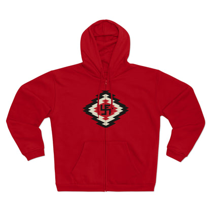Yei Navajo Inspired Unisex Hooded Zip Sweatshirt, Cozy Layering, Gift for Him/Her, Fall/Winter Fashion, Boho Style, Casual Wear